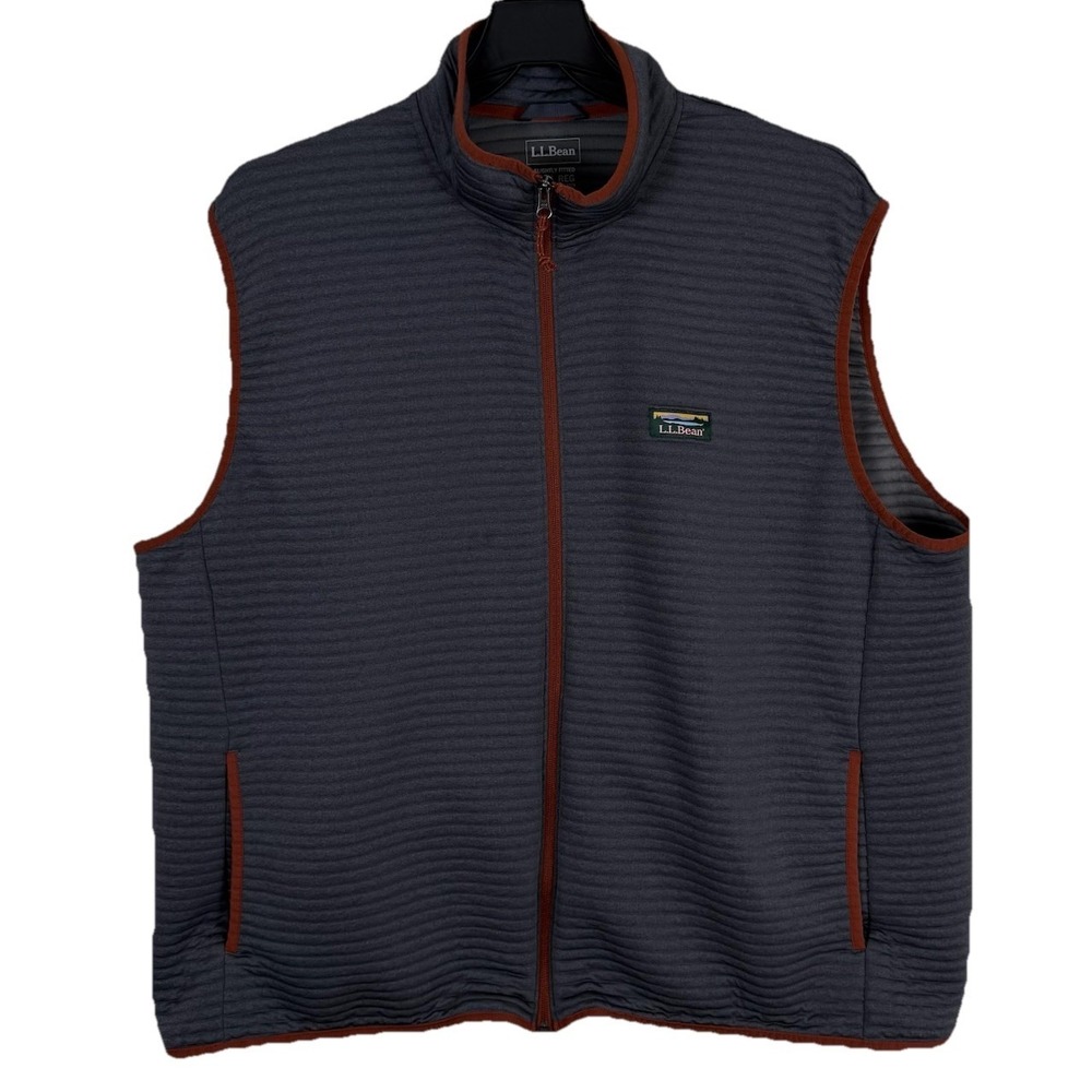 L.L. Bean‎ Airlight Vest Mens XXXL Gray Regular Slightly Fitted Ribbed Gorpcore